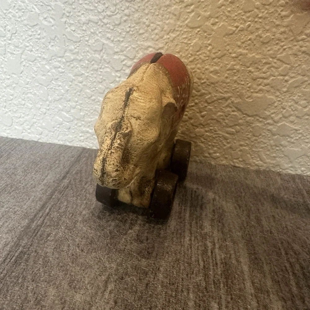 1950s Vintage Jumbo the Elephant Cast Iron Bank--  Rolling Circus Decor